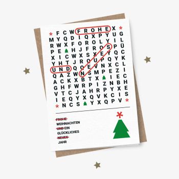 Kreative Weihnachtskarte Weihnachtsrätsel