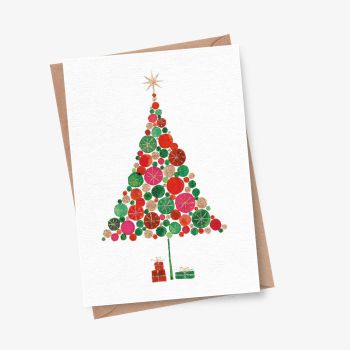Neue Weihnachtskarte Farbbäumchen