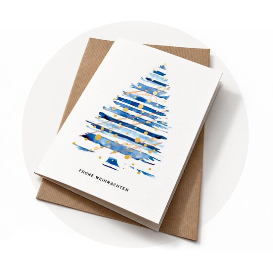 Geschäftliche Weihnachtskarten mit Logo und in Unternehmensfarben