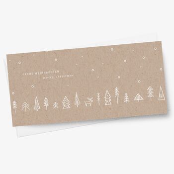 Eco Design Weihnachtskarte Wäldchen Kraftpapier