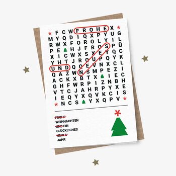 Kreative Weihnachtskarte Weihnachtsrätsel